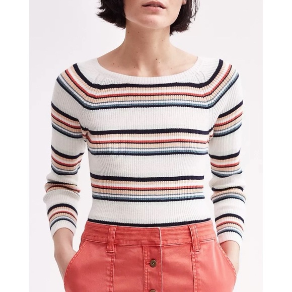 Anthropologie Moth Piper Striped Pullover Sweater - Picture 1 of 5